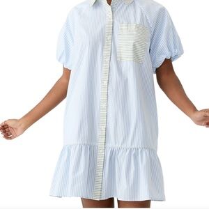 Crown & Ivy Blue and White Striped Midi Dress